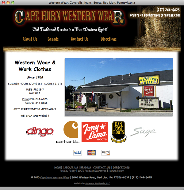 Cape Horn Western Wear website launched